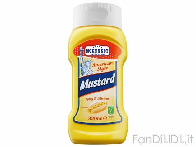 Senape americana McEnnedy, prezzo 0,99 &#8364; per 320 ml, € 3,09/l EUR. 
- ...