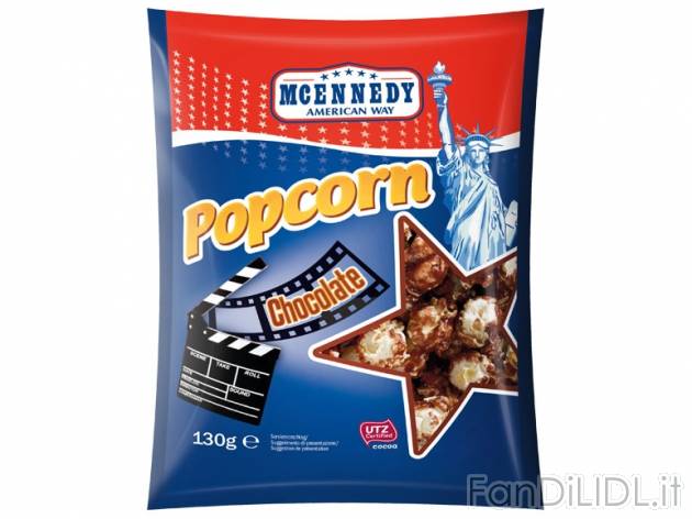 Popcorn McEnnedy, prezzo 1,19 &#8364; per 130 g, € 9,15/kg EUR. 
- Croccanti ...
