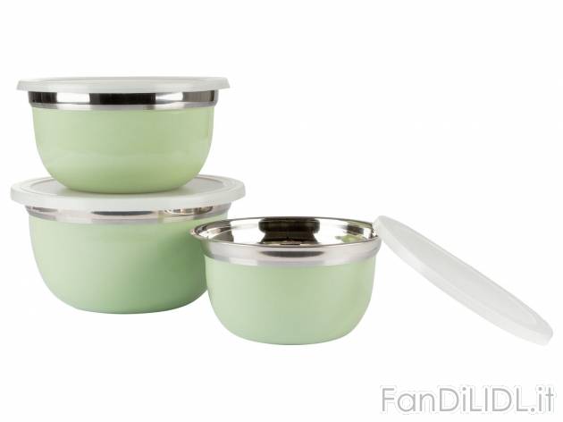 Set ciotole in acciaio con coperchio Ernesto, prezzo 6.99 &#8364; 
3 pezzi 
- ...