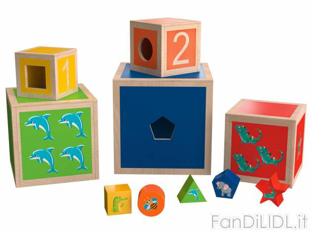 Gioco ad incastro in legno Playtive, prezzo 11.99 &#8364; 
A scelta tra
- Dadi ...