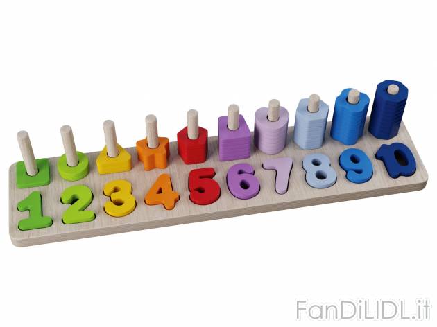 Gioco didattico in legno Conta e infila, Orologio o lavagnetta da tavolo Playtive, ...