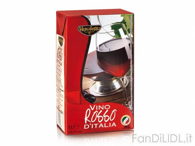 Vino rosso da tavola , prezzo 0,69 &#8364; 1 l 
- Si abbina con primi piatti, ...