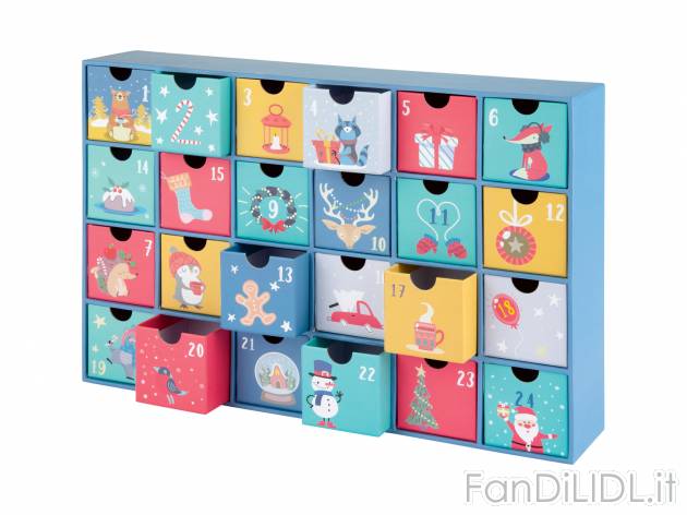 Calendario dellAvvento con cassetti Livarno, prezzo 9.99 &#8364; 
- Da riempire ...