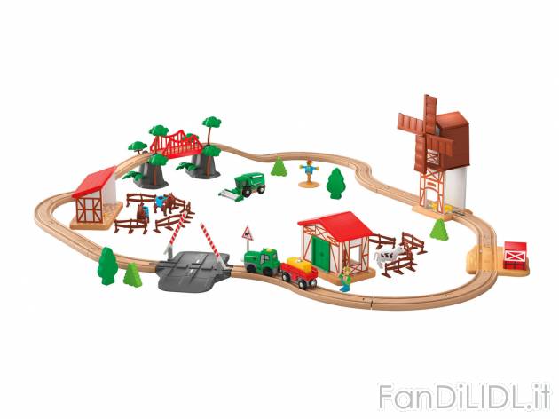 Pista Fattoria o Giungla Playtive, prezzo 29.99 &#8364; 
- Con binari in legno ...