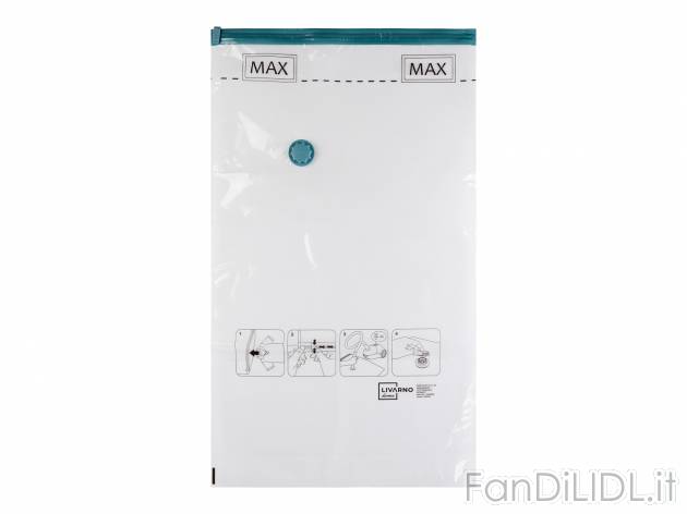 Set sacchetti per sottovuoto Livarno, prezzo 12.99 &#8364; 
10 pezzi 
- Aspirazione ...
