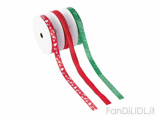 Nastro per pacchi regalo 5 m Crelando, prezzo 1.99 &#8364;  
3 pezzi
Caratteristiche