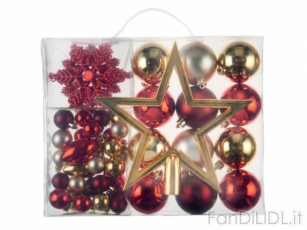Decorazioni per albero di Natale Livarno, prezzo 9.99 &#8364; 
51 pezzi 
- Cordini ...