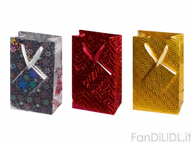 Set sacchetti regalo Crelando, prezzo 1.99 &#8364; 
3 o 6 pezzi 
- Con bigliettini ...