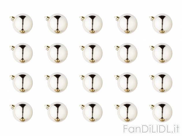 Palline natalizie Livarno, prezzo 4.99 &#8364; 
20 pezzi 
- Nastrini inclusi
Caratteristiche
 ...