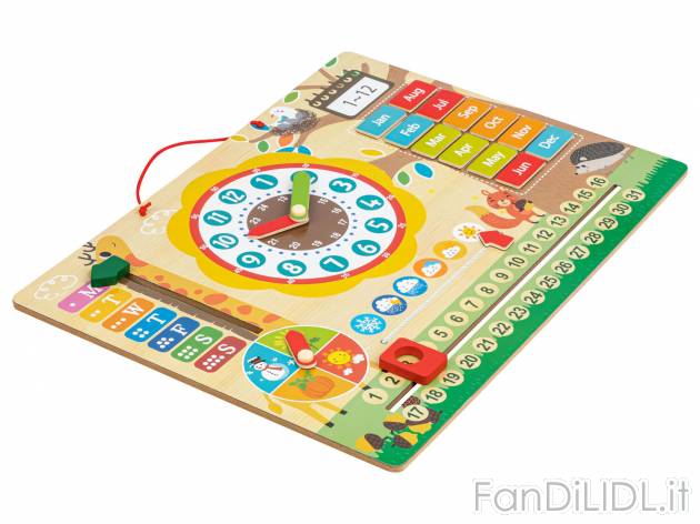 Calendario magnetico o computer in legno per bambini Playtive, prezzo 9.99 € 
- ...