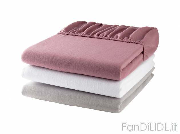 Lenzuolo con angoli Livarno, prezzo 9.99 &#8364; 
90-100x200 cm 
- Cotone felpato
- ...