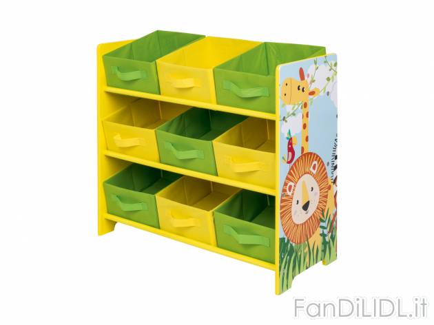 Scaffale portaoggetti per bambini Livarno, prezzo 34.99 &#8364; 
- 9 scatole ...