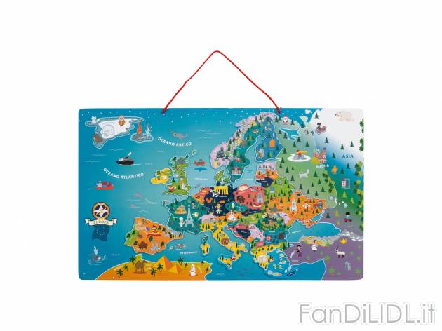 Carta geografica magnetica in legno Playtive, prezzo 19.99 &#8364; 
- Con 94 ...