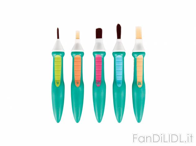 Set pennelli per bambini Crelando, prezzo 3.49 &#8364; 
5 pezzi 
- Manico ergonomico ...