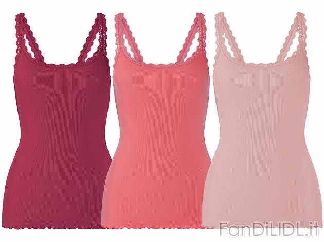 Canotta da donna con pizzo Esmara, prezzo 9.99 &#8364; 
3 pezzi - Misure: S-L
Taglie ...