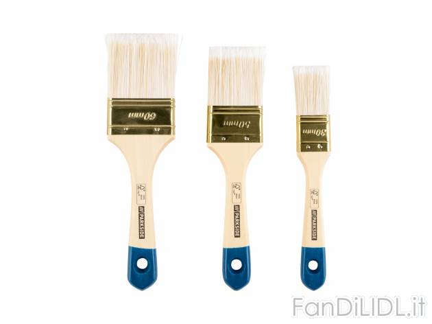 Set pennelli Parkside, prezzo 3.99 &#8364; 
3 pezzi 
- Setole in fibra sintetica
- ...