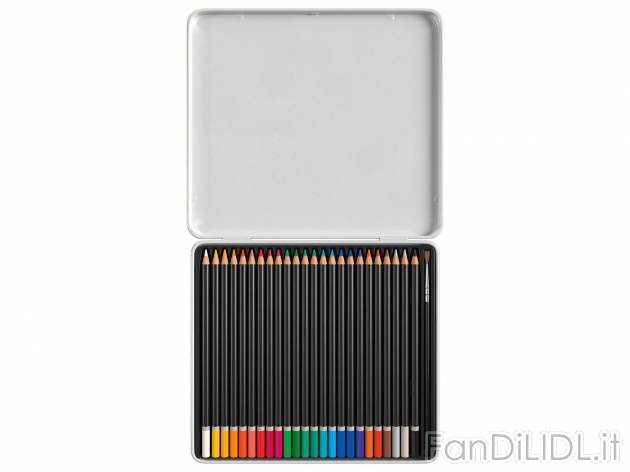 Matite colorate acquerellabili Crelando, prezzo 6.99 &#8364; 
24 pezzi 
- Pennello ...