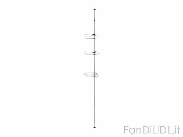 Portaoggetti telescopico per doccia Livarno, prezzo 19.99 &#8364; 
- Con 3 cestelli ...