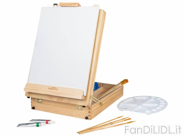 Set cavalletto da pittore in valigetta Crelando, prezzo 34.99 &#8364; 
52 pezzi ...