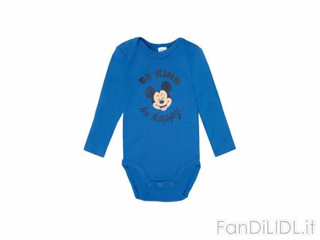 Body a manica lunga da neonato Winnie the Pooh, Mickey Mouse, Bambi Disney, prezzo ...