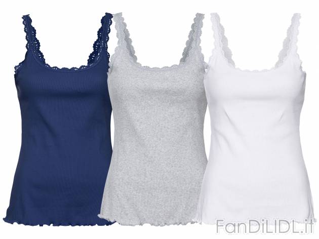 Canotta da donna con pizzo Esmara, prezzo 9.99 &#8364; 
3 pezzi - Misure: S-L
Taglie ...