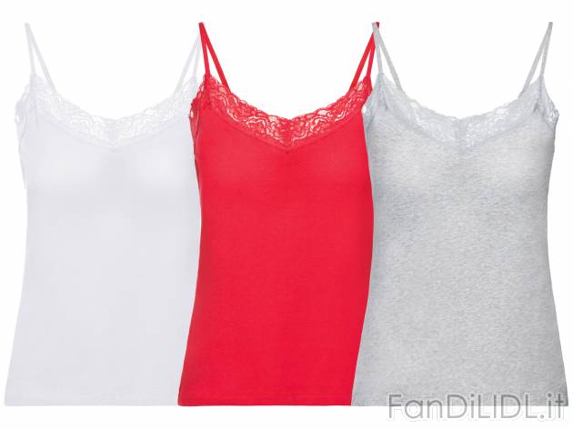 Canotta da donna con pizzo Esmara, prezzo 9.99 &#8364; 
3 pezzi - Misure: S-L
Taglie ...