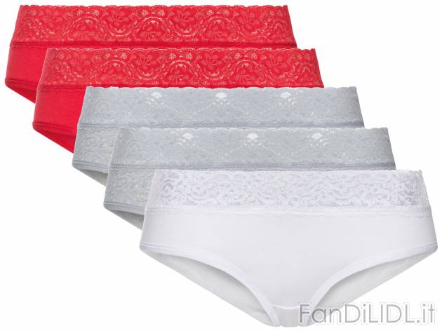 Culotte da donna con pizzo Esmara, prezzo 8.99 &#8364; 
5 pezzi - Misure: S-L
Taglie ...