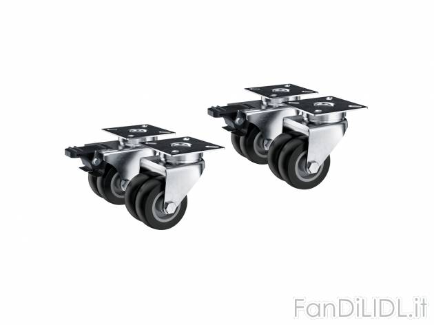 Set rotelle per mobili Parkside, prezzo 6.99 &#8364; 
4 pezzi 
- Orientabili ...