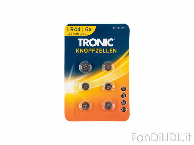 Batterie a bottone Tronic, prezzo 1.49 &#8364;  
6 pezzi
Caratteristiche