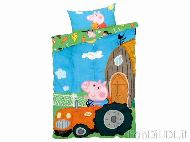 Parure copripiumino per bambini Hello Kitty, Minions, Miraculous, Paw Patrol, Peppa ...