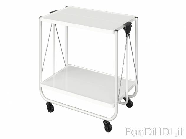 Carrello pieghevole Livarno, prezzo 49.00 &#8364; 
- 2 ripiani con bordo rialzato
- ...