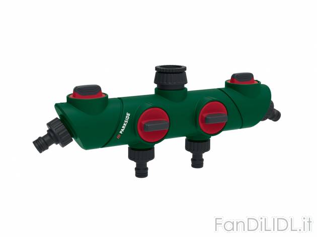 Irrigatore a 4 vie Parkside, prezzo 12.99 &#8364; 
- Click System
- 4 attacchi ...