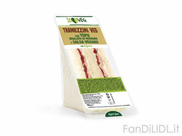 Tramezzini vegani , prezzo 1.99 &#8364; per 150 g confezione 
- Con gustoso ...