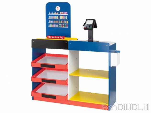 Supermercato Lidl in legno Playtive, prezzo 39.00 &#8364; 
- Cassa con funzione ...