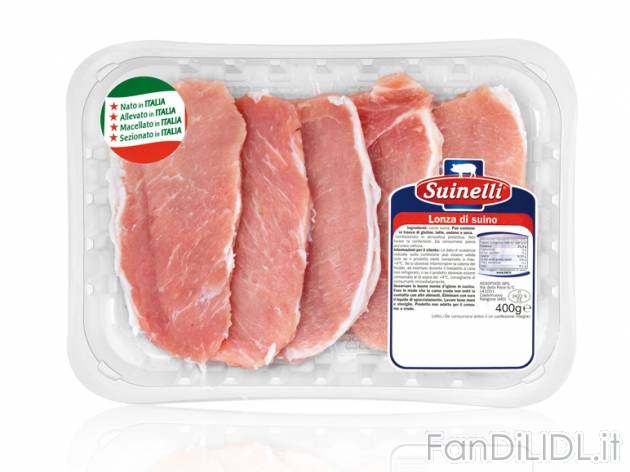 Fettine di lonza di suino , prezzo 2,79 &#8364; per 400 g, € 6,98/kg EUR. ...