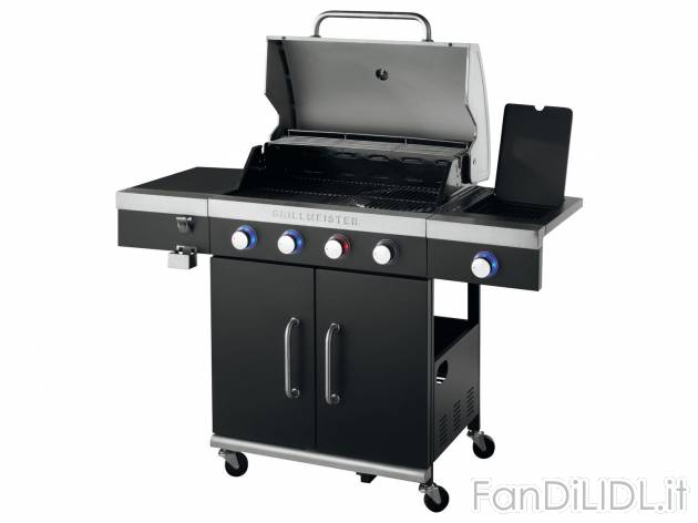 Barbecue a gas Prezzo-lidl, prezzo 299.00 &#8364; 
- 4 fuochi con 4 zone di ...