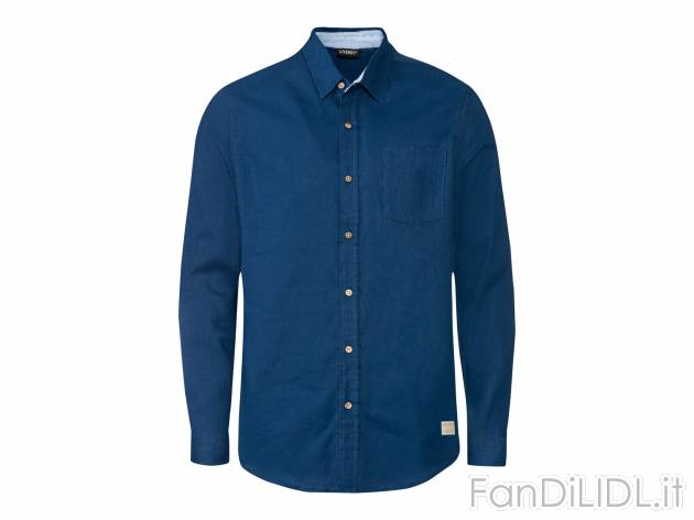 Camicia in canapa da uomo Livergy, prezzo 12.99 &#8364; 
Misure: S-XL 
- Con ...