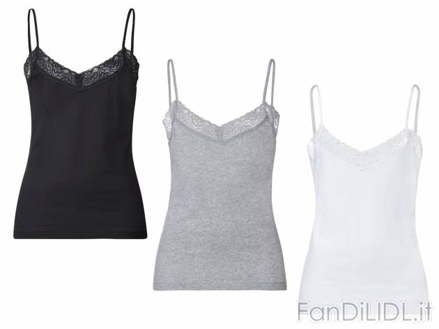 Top da donna con pizzo Prezzo-lidl, prezzo 8.99 &#8364; 
3 pezzi - Misure: S-L
Taglie ...