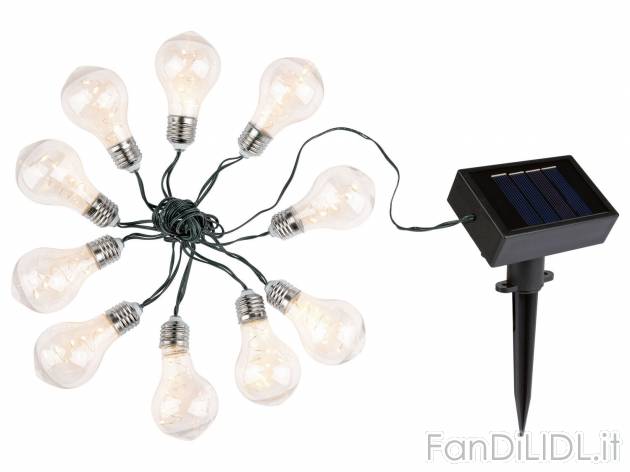 Catena luminosa ad energia solare Livarno, prezzo 9.99 &#8364; 
- 10 lampadine
- ...