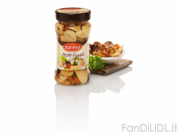 Misto funghi in olio di girasole Baresa, prezzo 1,39 &#8364; per 190 g, € ...