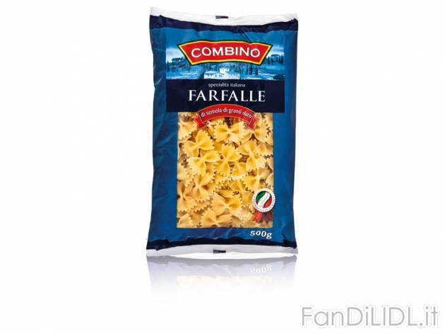 Farfalle , prezzo 0,39 &#8364; per 500 g, € 0,78/kg EUR. 
- Si adattano con ...