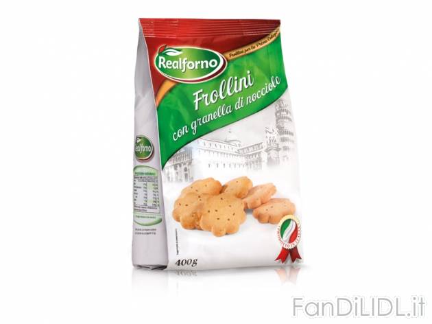 Frollini di granella di nocciole , prezzo 1,19 &#8364; per 400 g, € 2,98/kg ...