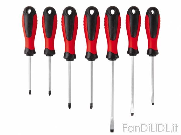 Set cacciaviti, 7 pezzi Powerfix, prezzo 4,99 &#8364; per Al set 
- Con punte ...