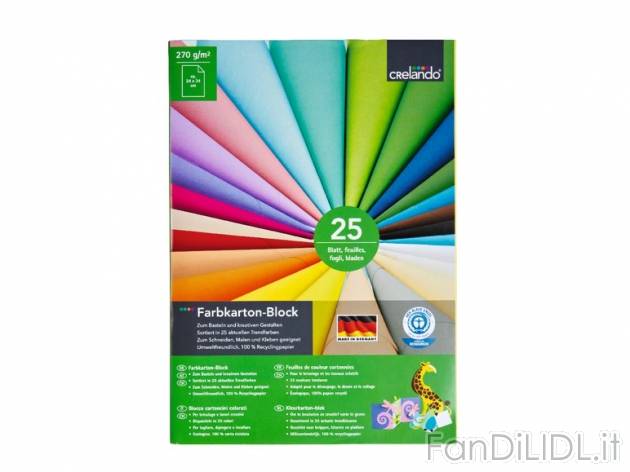 Blocco carta/cartoncini colorati , prezzo 2,49 &#8364; per Al set 
- Blocco ...
