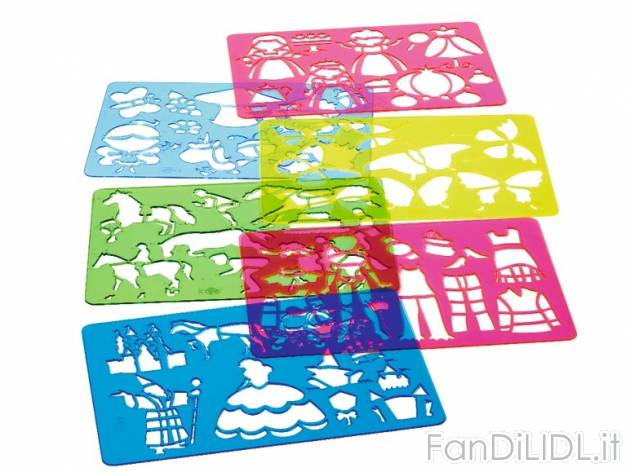Set sagome per disegnare , prezzo 3,99 &#8364; per Al set 
- Stimola la motricit&#224; ...