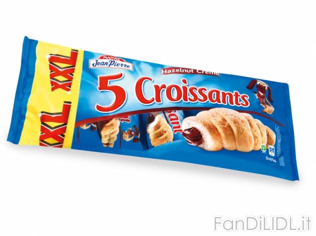 Croissant ripieni con crema alla nocciola , prezzo 1,09 &#8364; per 5x 65 g, ...