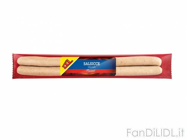 Salsicce , prezzo 1,99 &#8364; per 360 g, 1 kg = 5,53 EUR. 
- Deliziose salsicce ...