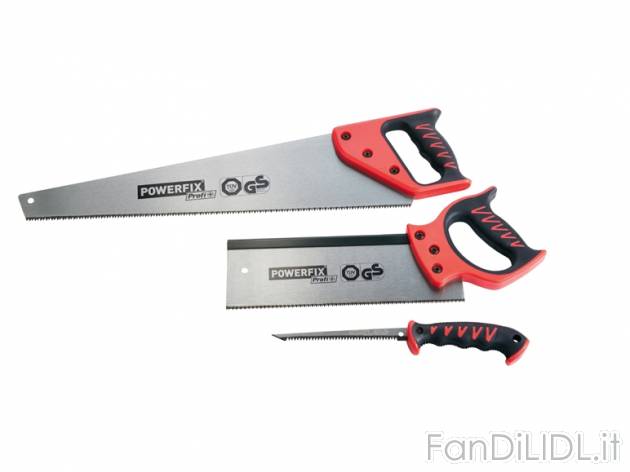 Set seghe Powerfix, prezzo 9,99 &#8364; per Al set 
- Impugnatura soft-touch ...