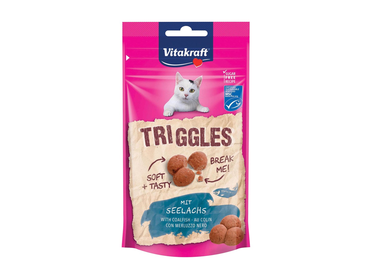 Triggles Vitakraft, prezzo 1.19 €
- Snack con tacchino o con merluzzo