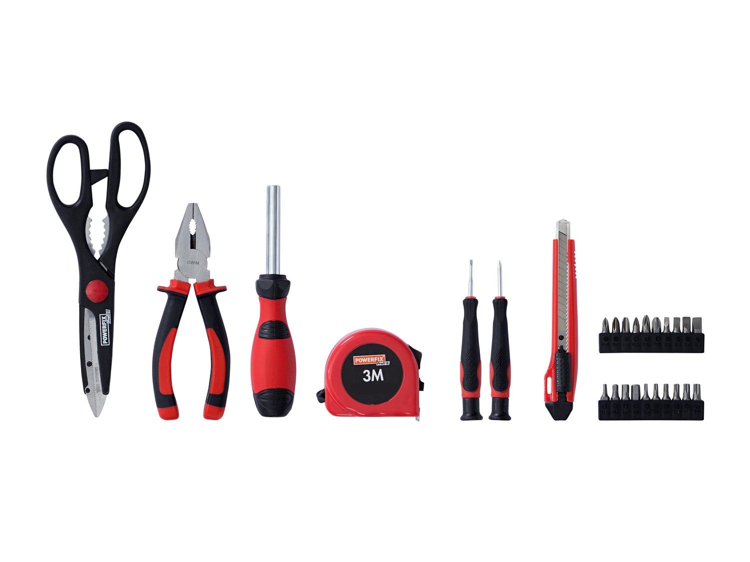 Set utensili, 26 o 27 pezzi Powerfix, prezzo 7.99 €
- TUV-sud-GS